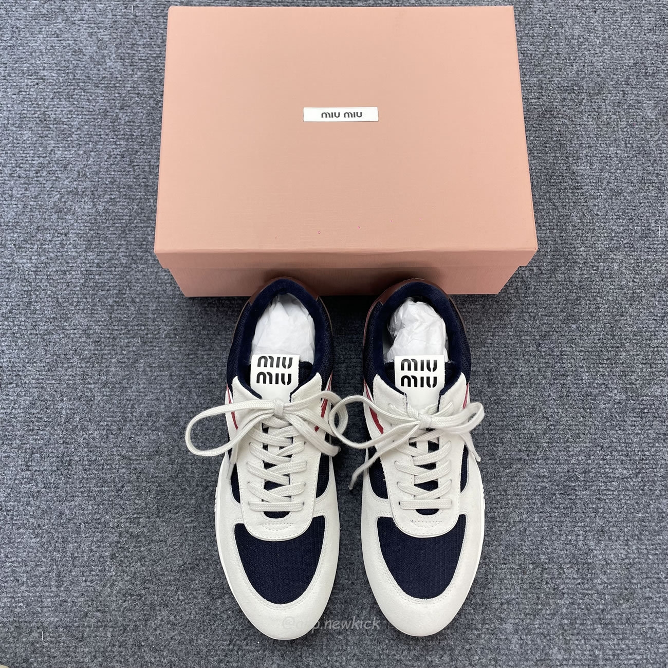 Miu Miu Baltic Blue Amaranth Suede Sneakers (5) - www.newkick.org
